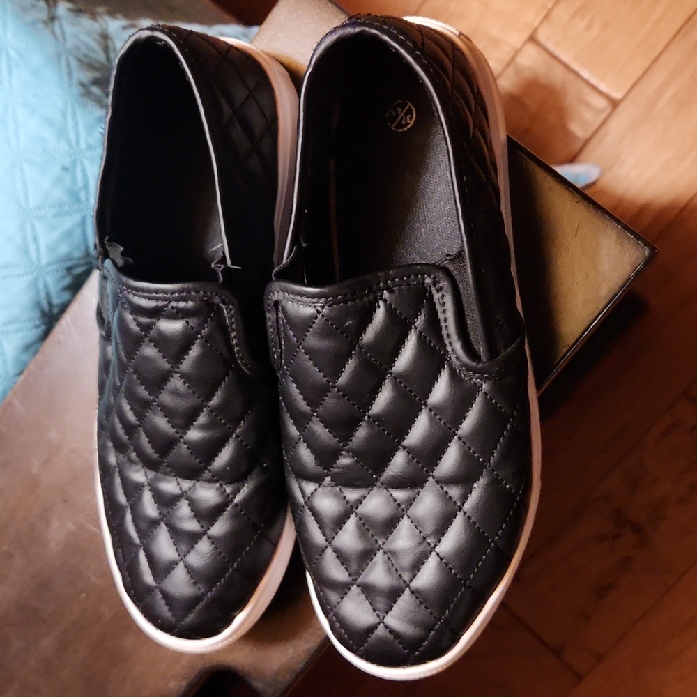 Quilted slide on shoes